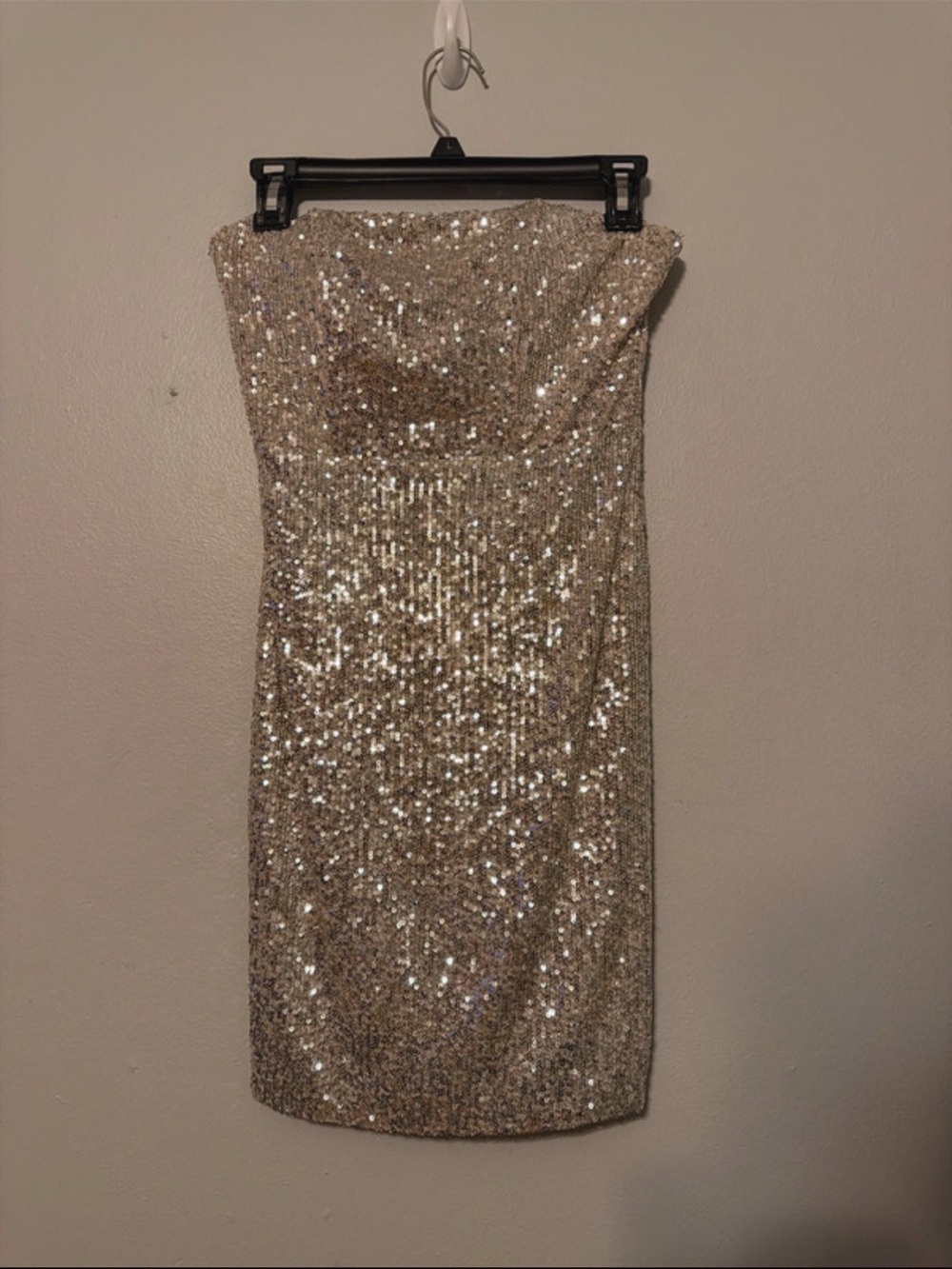 Forever 21 Strapless Sequin Dress - Champagne